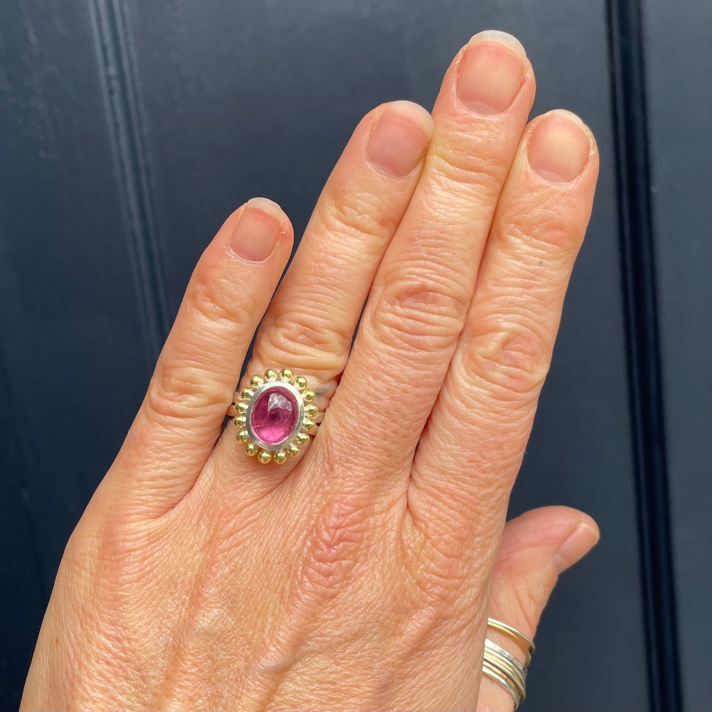 Pink tourmaline Ring 18ct gold