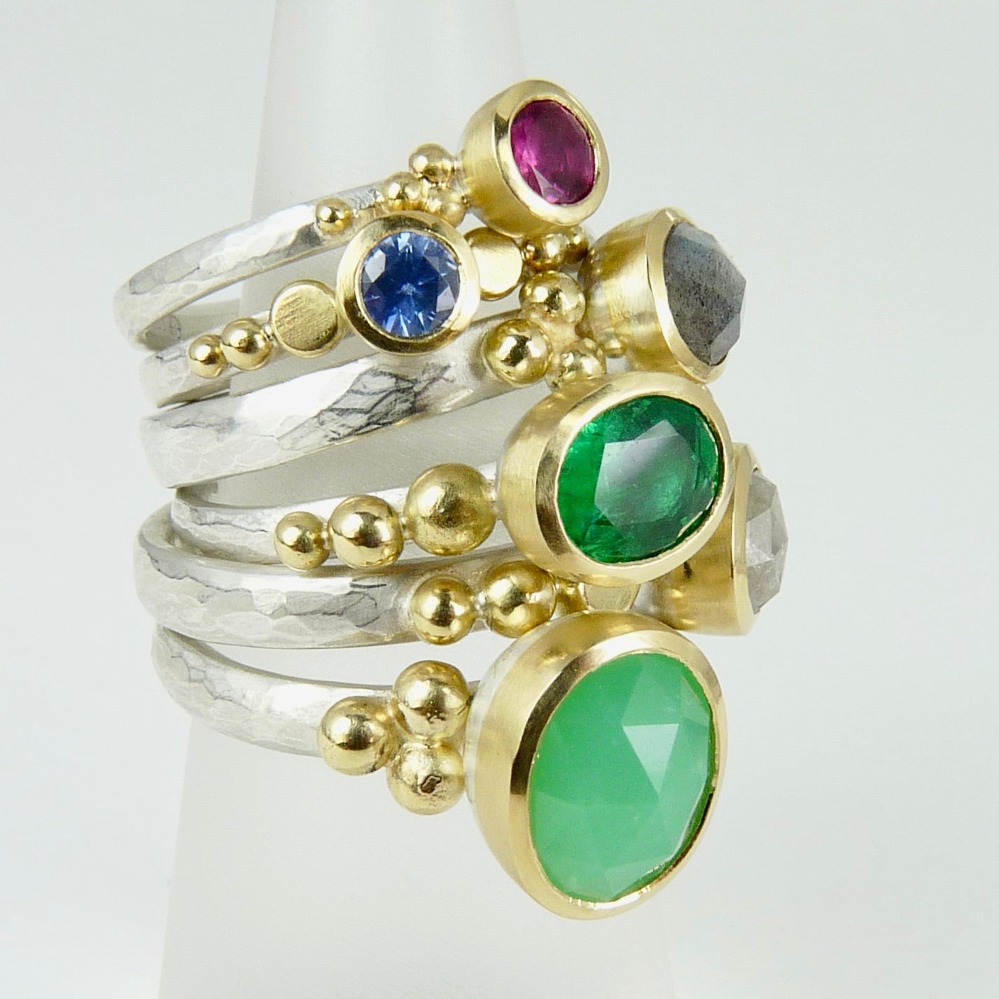 Chrysoprase Granulation Ring