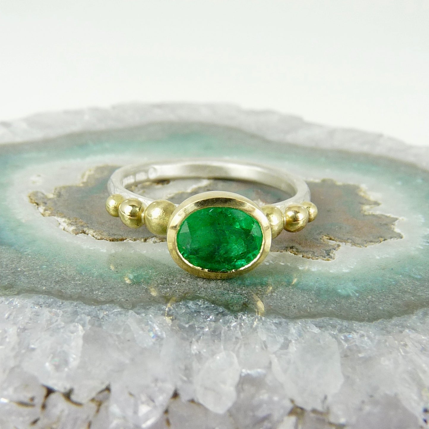 Emerald Granulation Ring