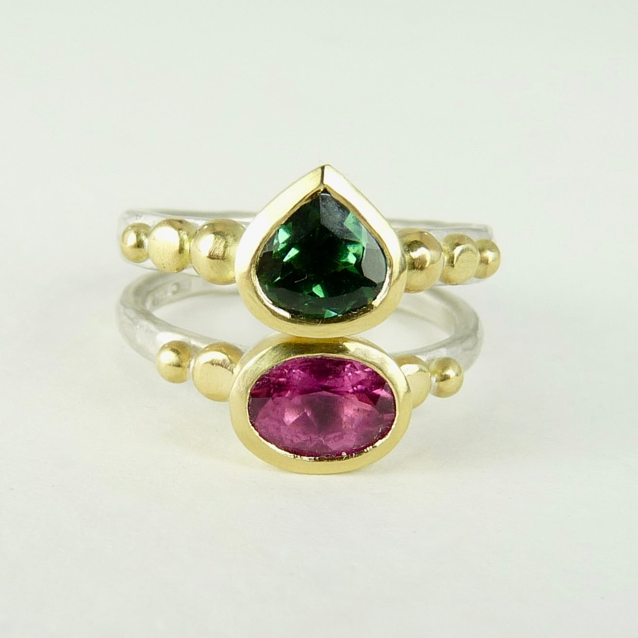 Green Tourmaline Granulation Ring