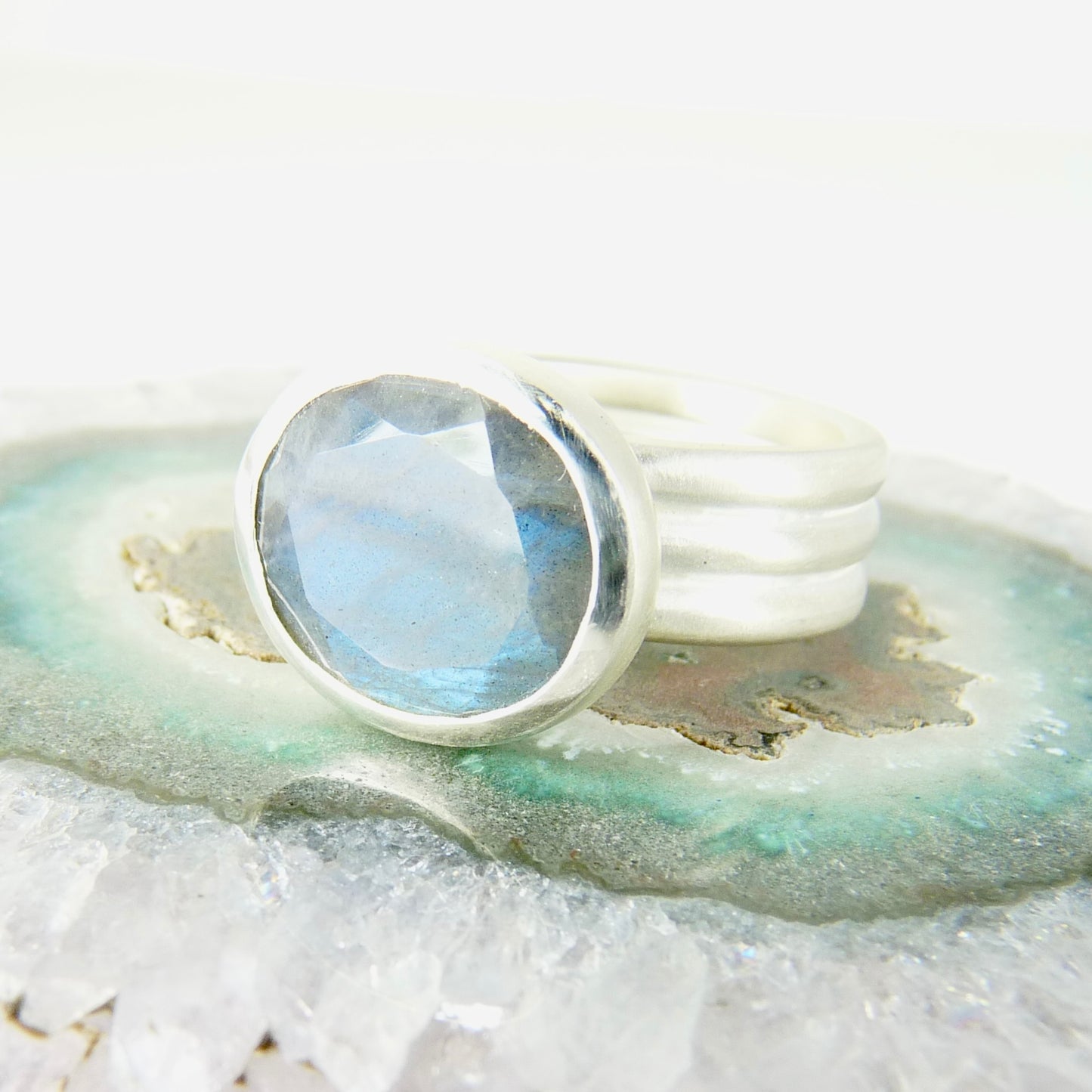 Large Labradorite Silver Ring