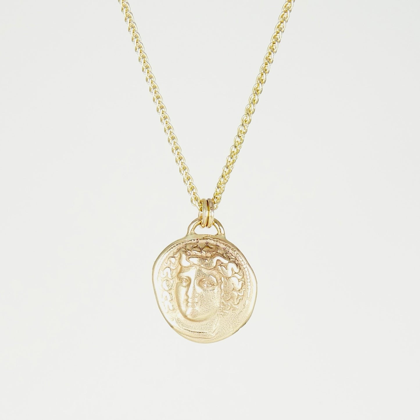 Solid Gold Larissa, Water Nymph Necklace, Ancient Greek Coin