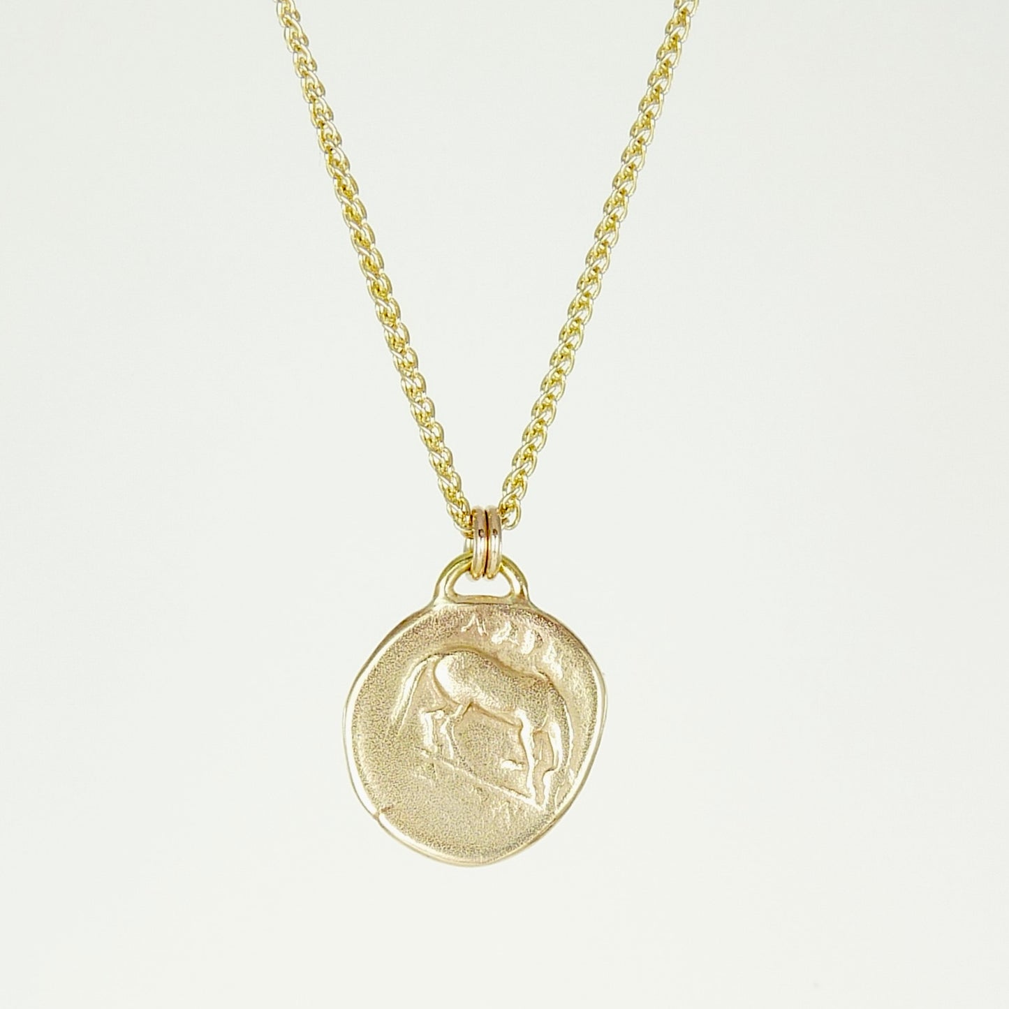 Solid Gold Larissa, Water Nymph Necklace, Ancient Greek Coin