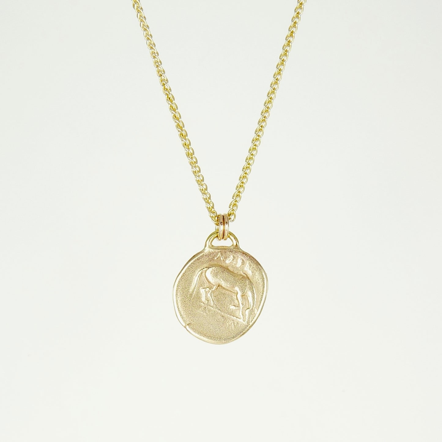 Solid Gold Larissa, Water Nymph Necklace, Ancient Greek Coin