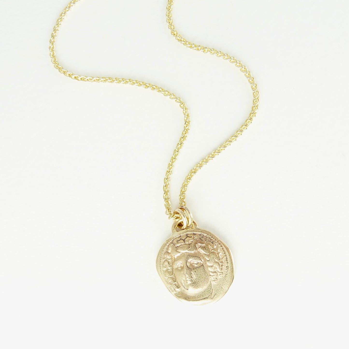 Solid Gold Larissa, Water Nymph Necklace, Ancient Greek Coin