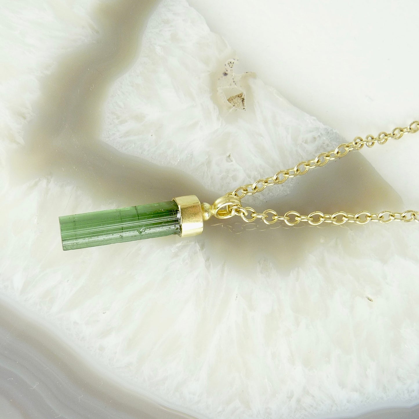 Large Tourmaline Wand set in 18ct gold