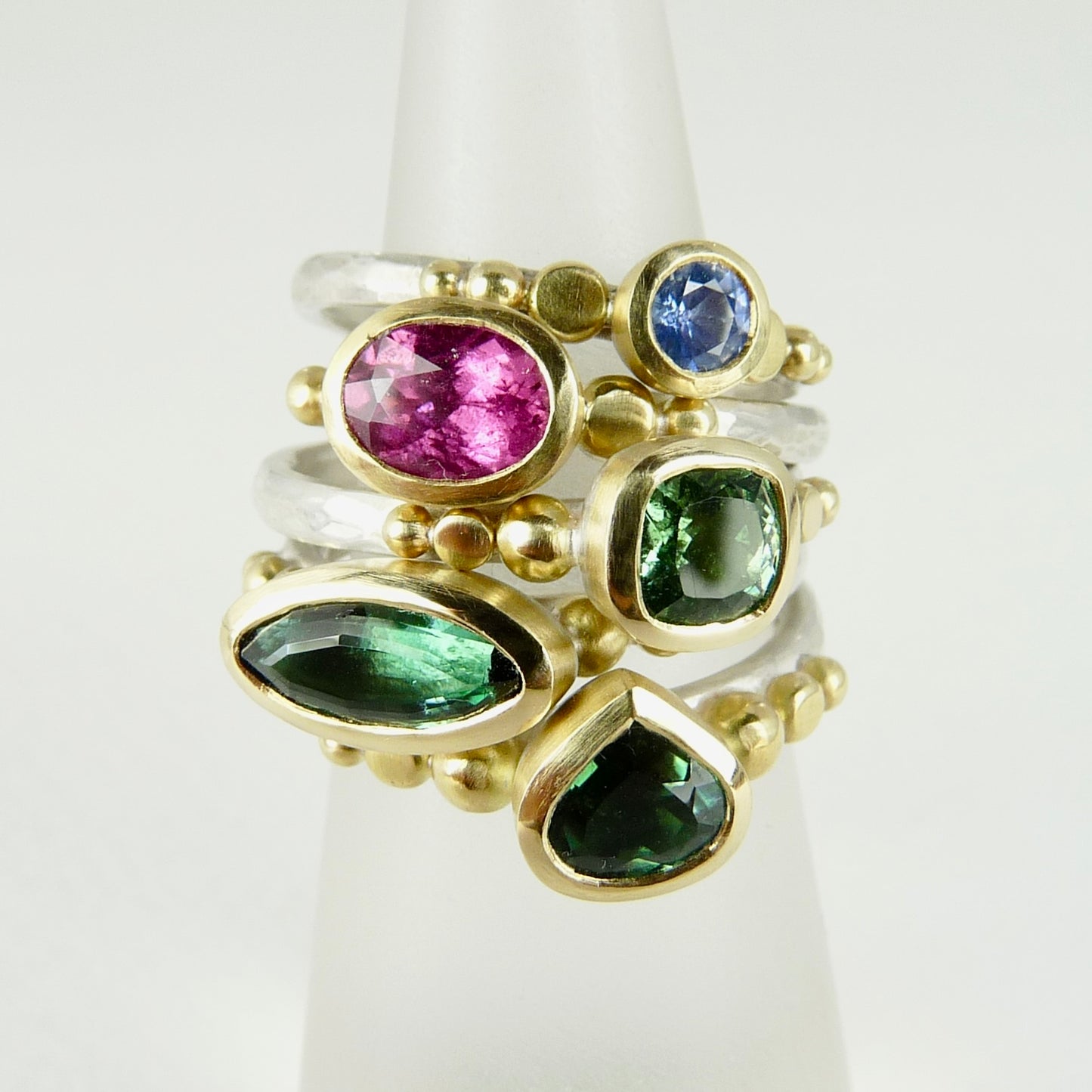 Green Tourmaline Granulation Ring