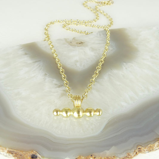 Solid Gold Ball Bar Necklace