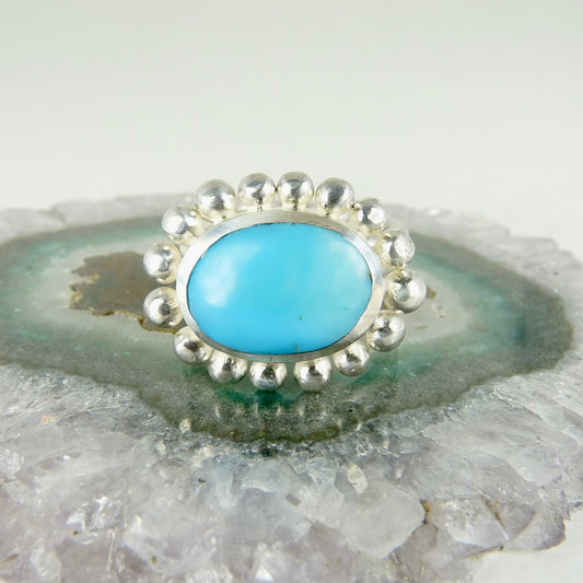 Silver and Turquoise Courtesan ring