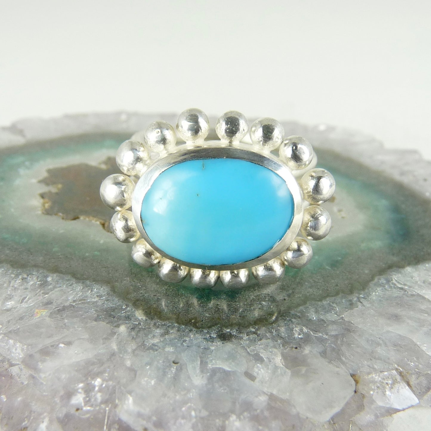 Silver and Turquoise Courtesan ring