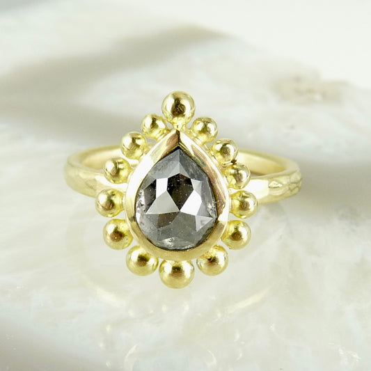 Salt & Pepper Diamond Courtesan Ring