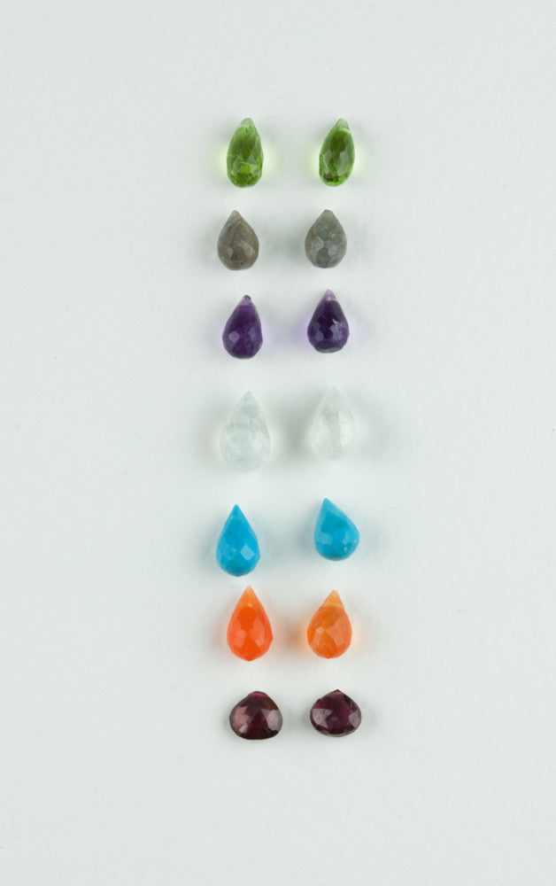 Triple Granulation Gemstone Drop Earrings