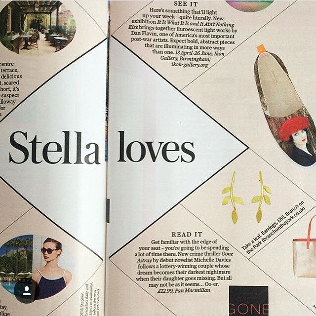 Gold Plated Eloise Leaf Stud Earrings as seen in Sunday Telegraph Stella
