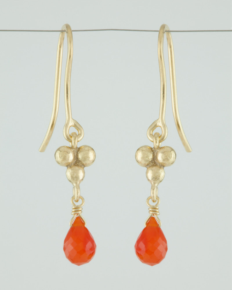 Triple Granulation Gemstone Drop Earrings