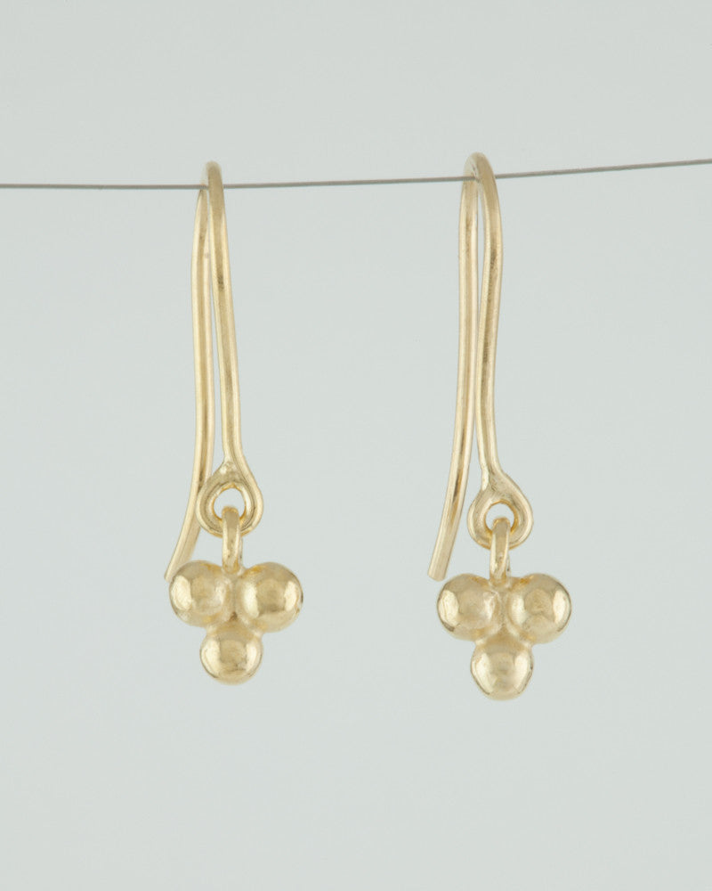 Triple Granulation Drop Earrings