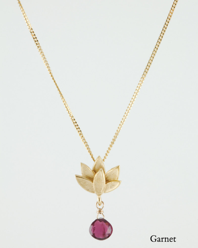 Deepa Flower Necklace with Gemstone