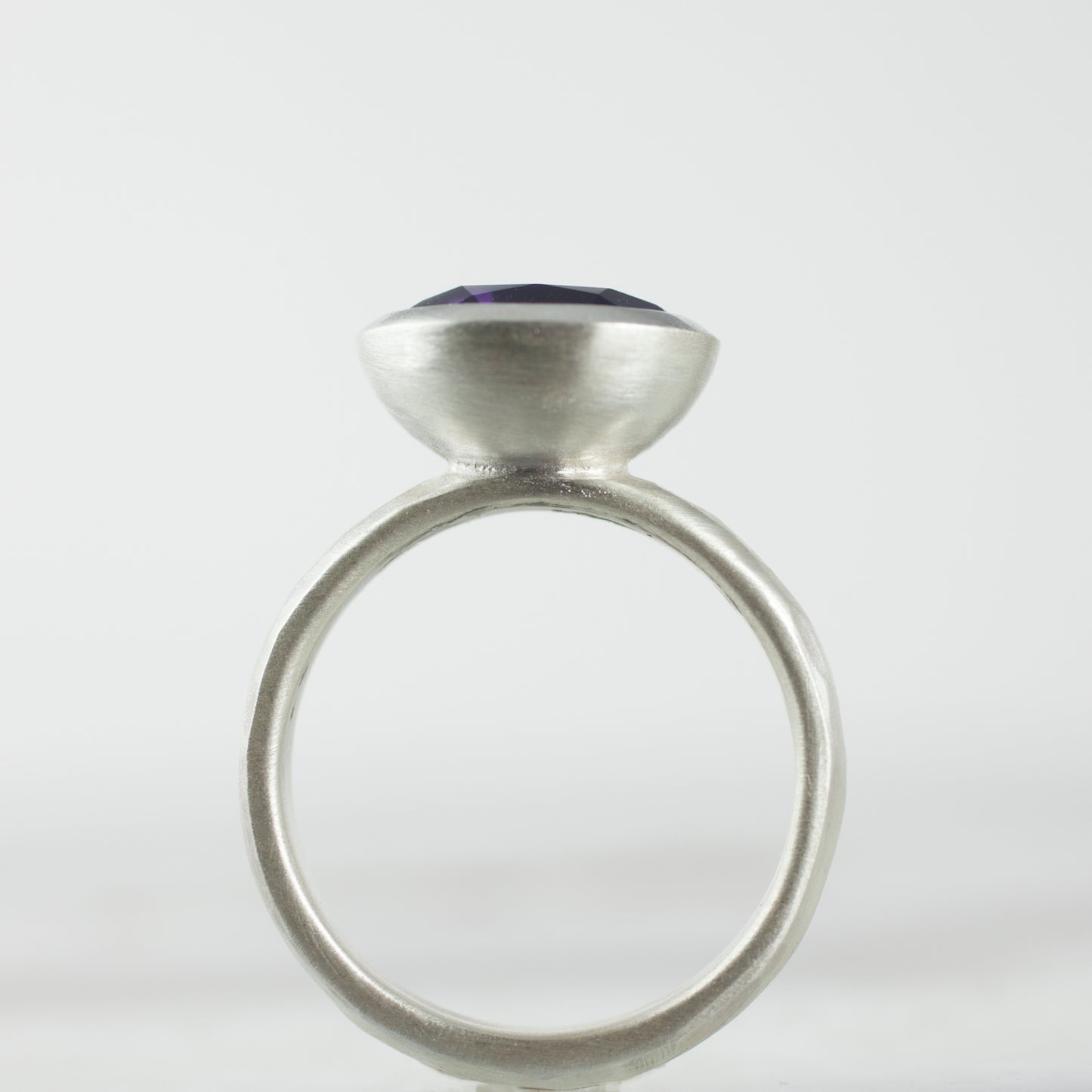 Oval Dark Amethyst Stone Set Ring