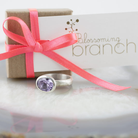 Oval Lavender Amethyst Stone Set Ring