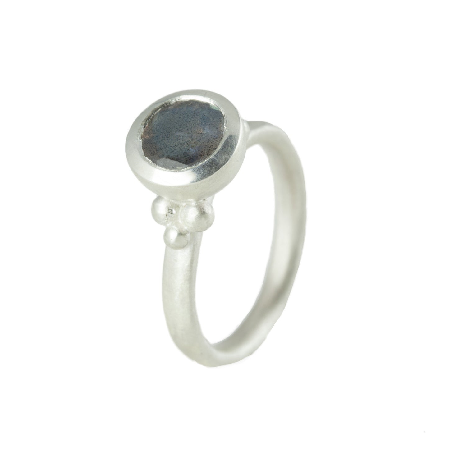 Silver Labradorite Granulation ring