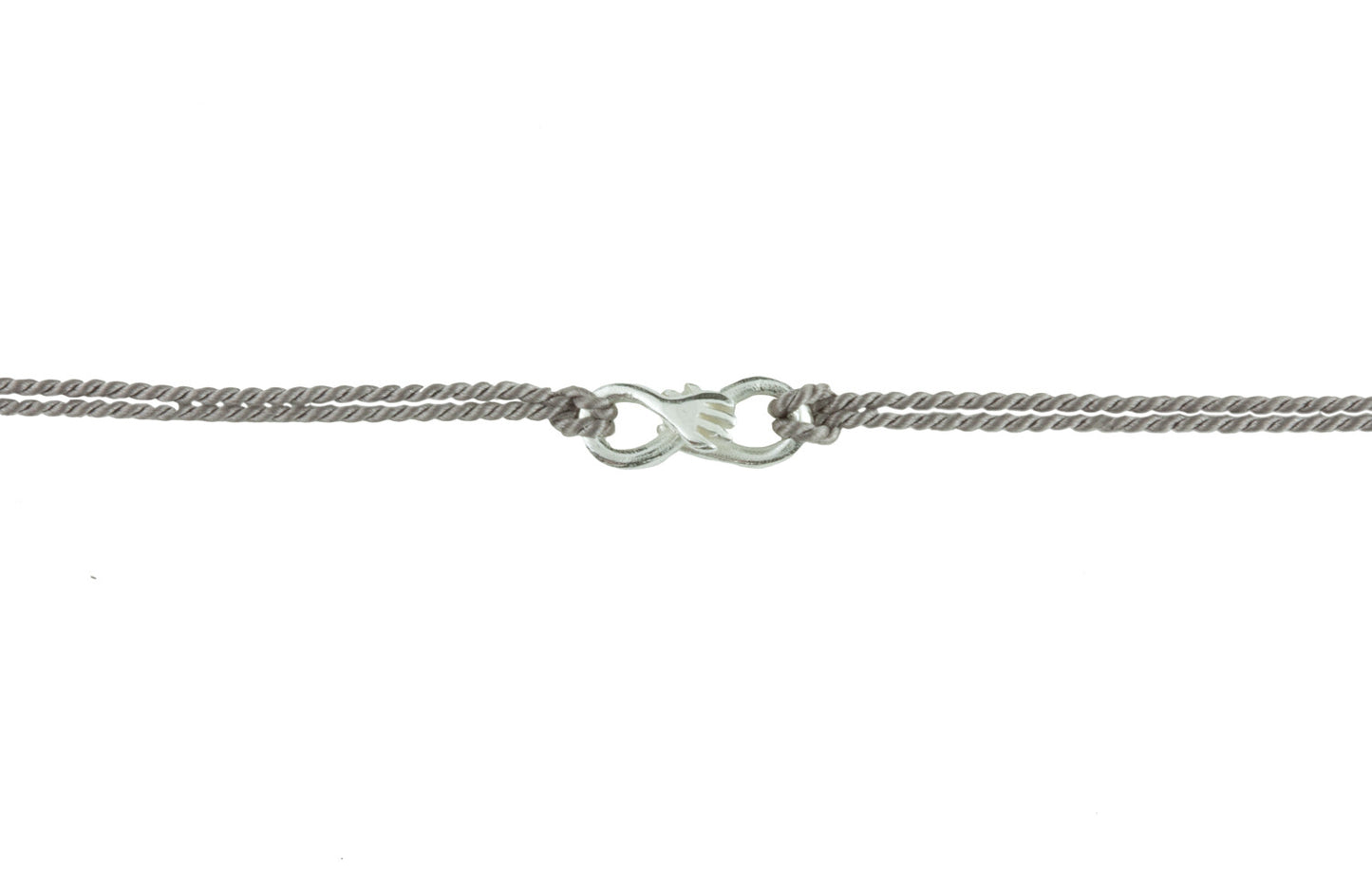 Cuddle charm bracelet on Grey silk thread