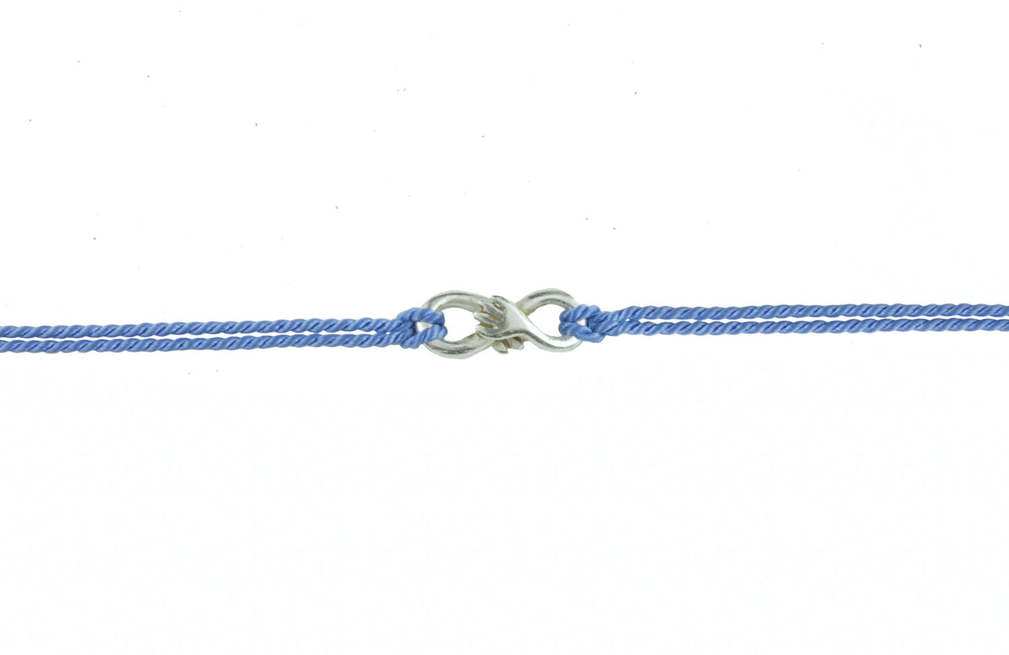 Cuddle charm bracelet on Cornflower Blue silk thread