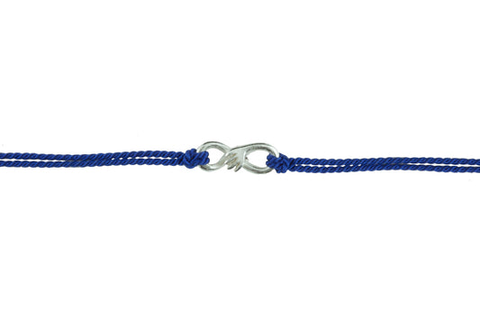 Cuddle charm bracelet on Dark Blue silk thread