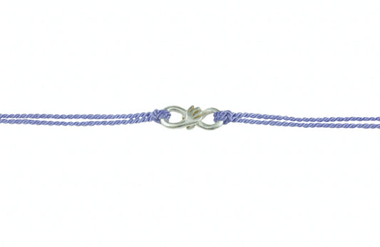 Cuddle charm bracelet on lilac silk thread