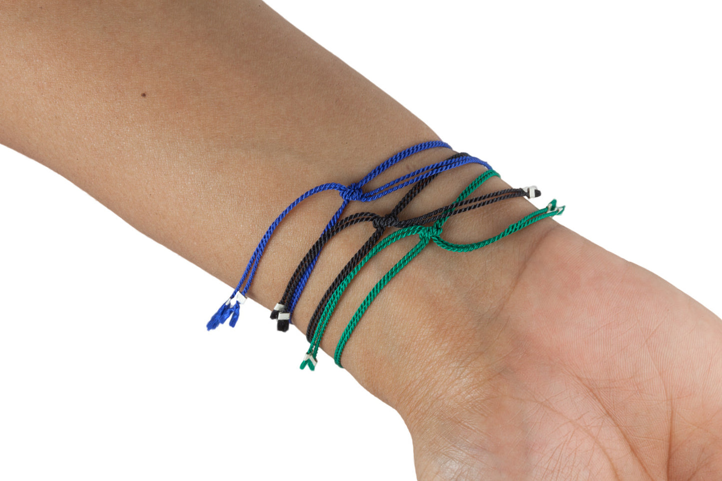 Cuddle charm bracelet on Dark Green silk thread