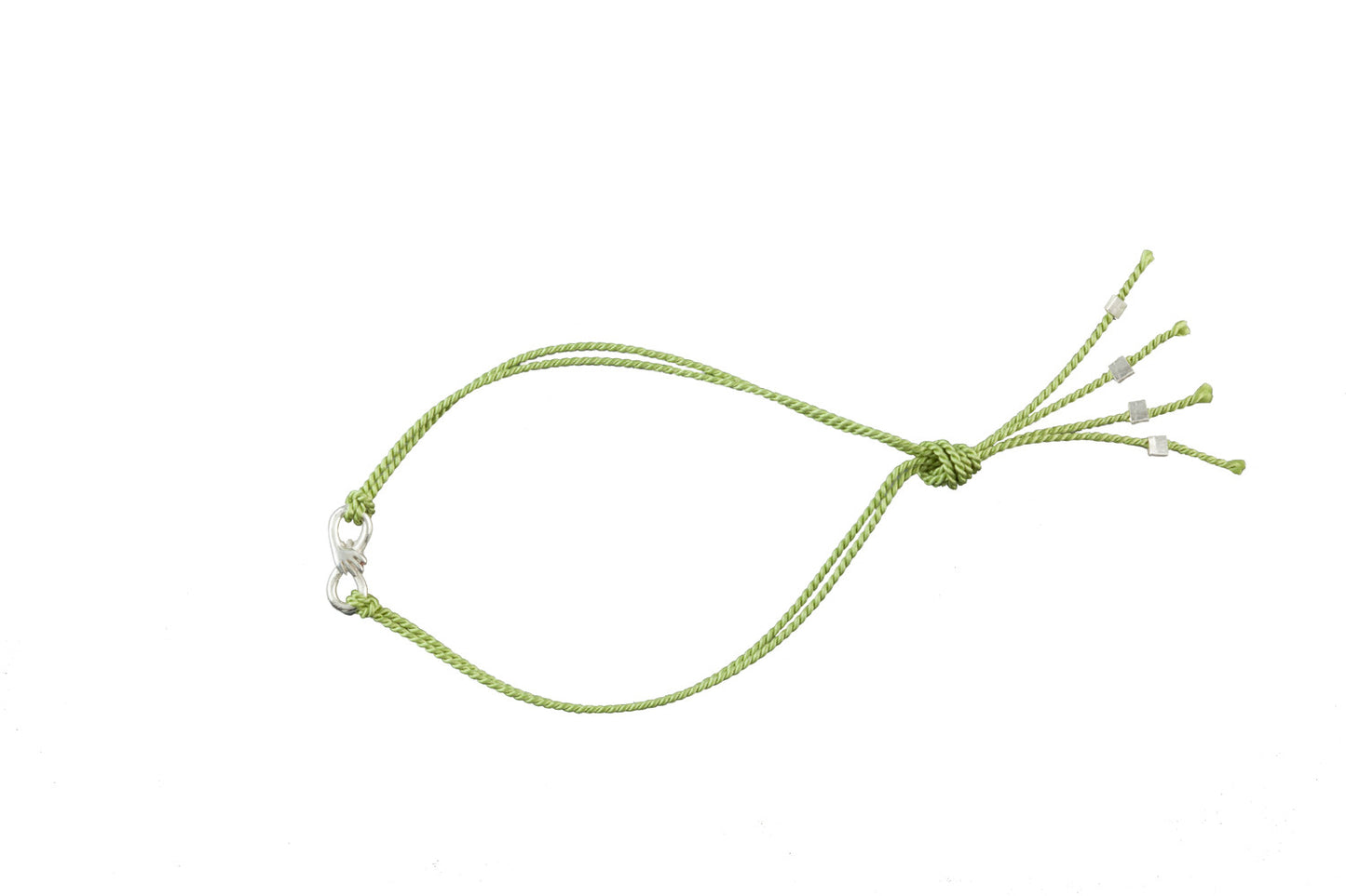 Cuddle charm bracelet on Apple green silk thread
