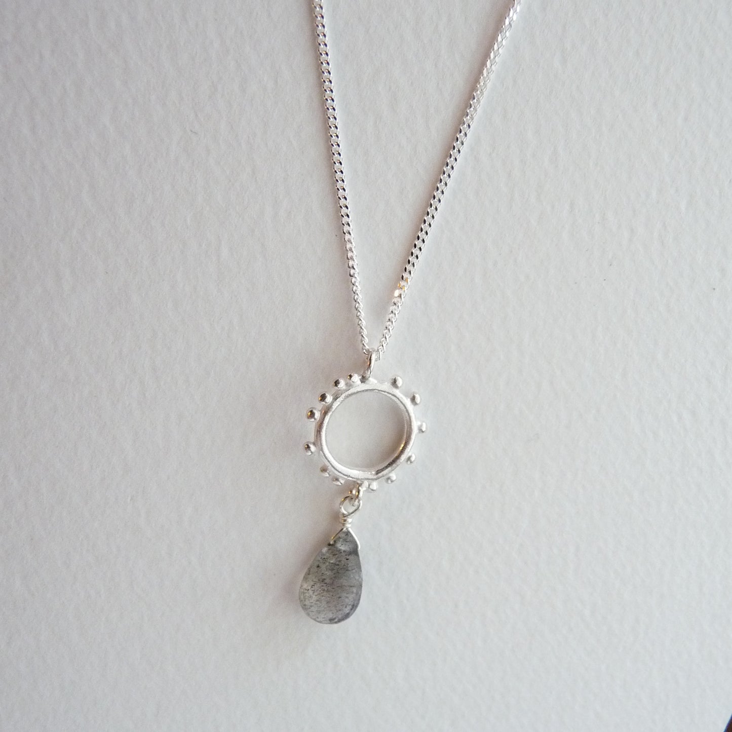 Granulation pendant with Gemstone Drop