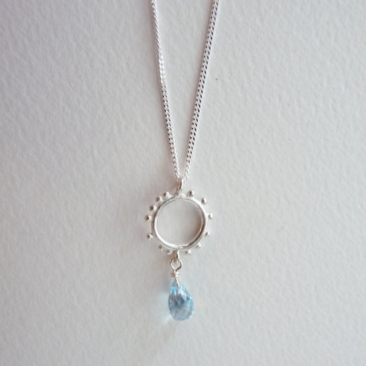 Granulation pendant with Gemstone Drop