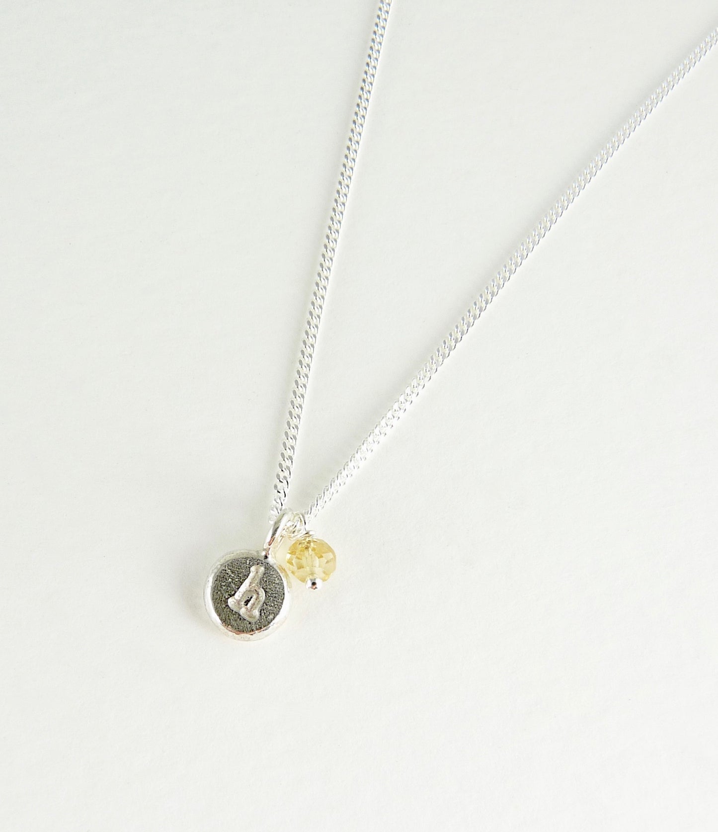 Initial & Birthstone Delicate Necklace