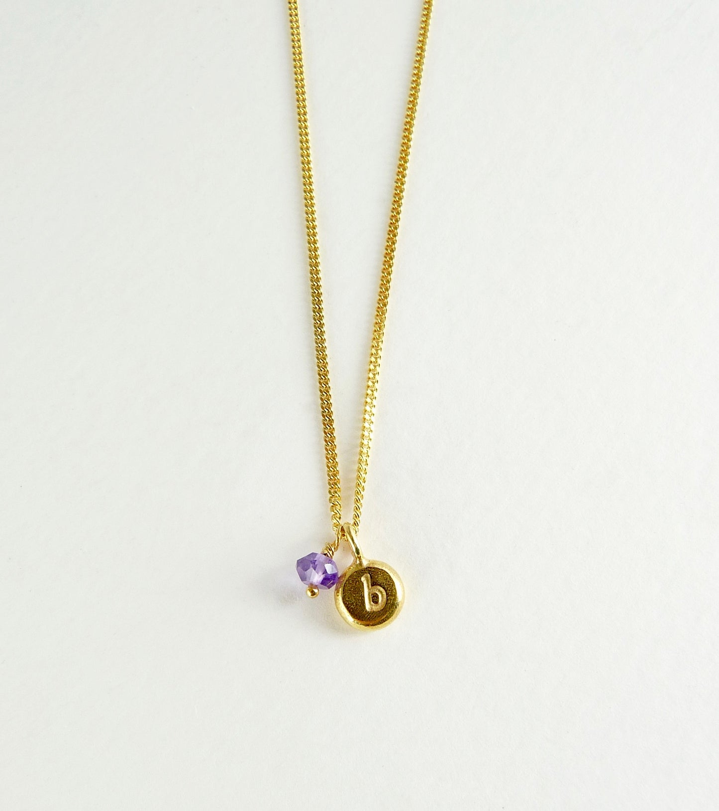 Initial & Birthstone Delicate Necklace