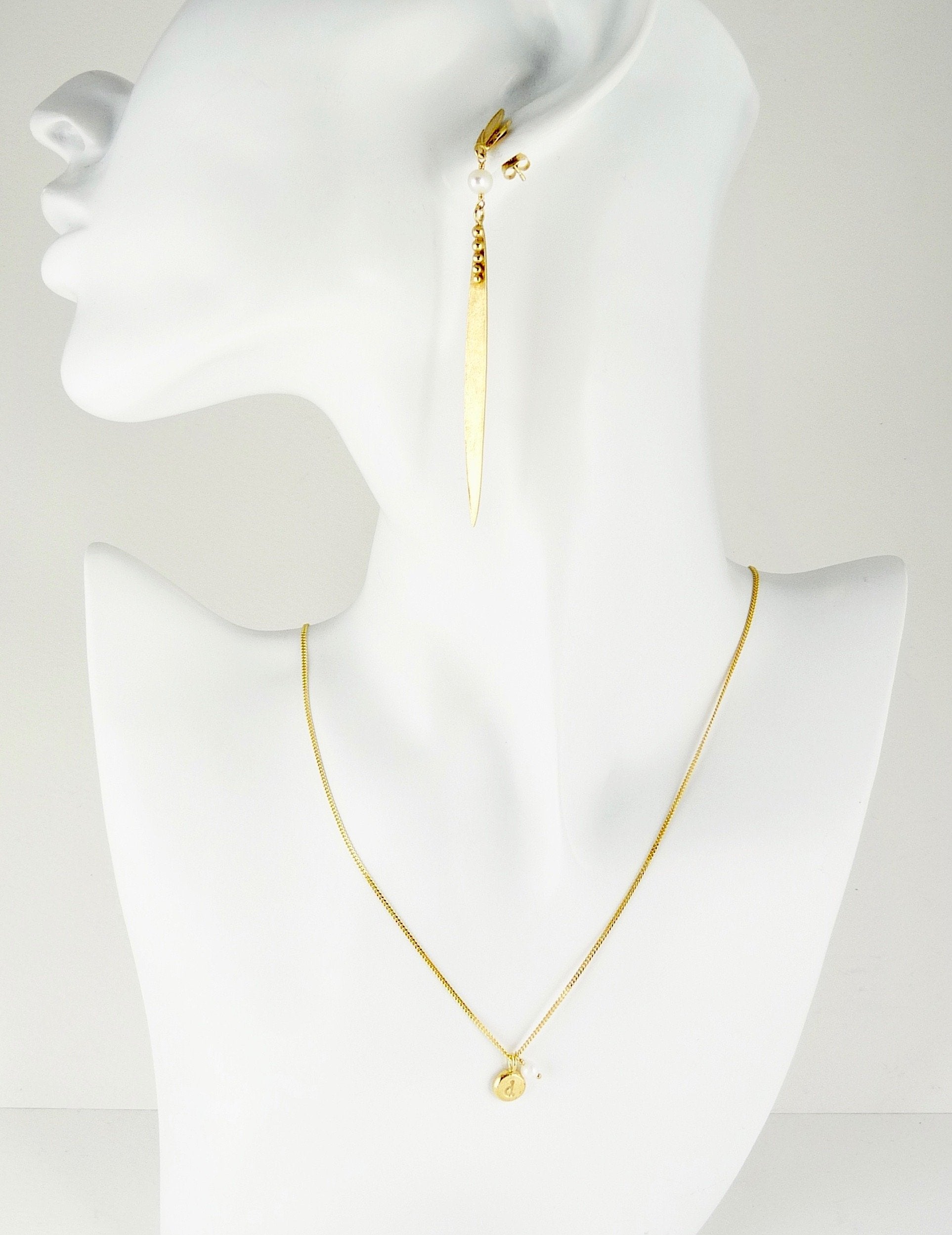 18ct gold plate with pearl