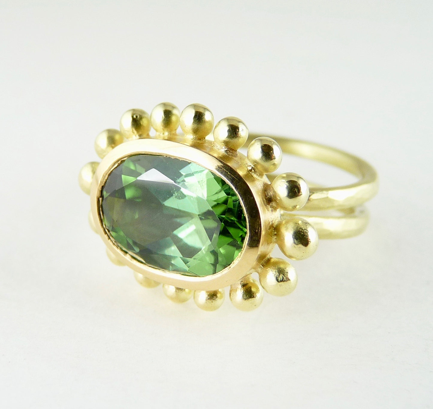 Large Green Tourmaline Courtesan Ring