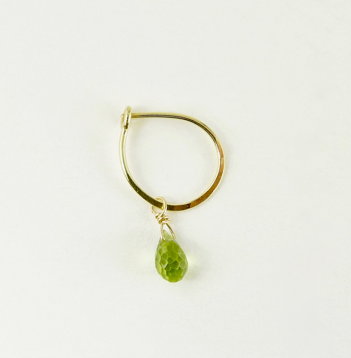 18ct Gold hoop earring with assorted gemstone briolette drops