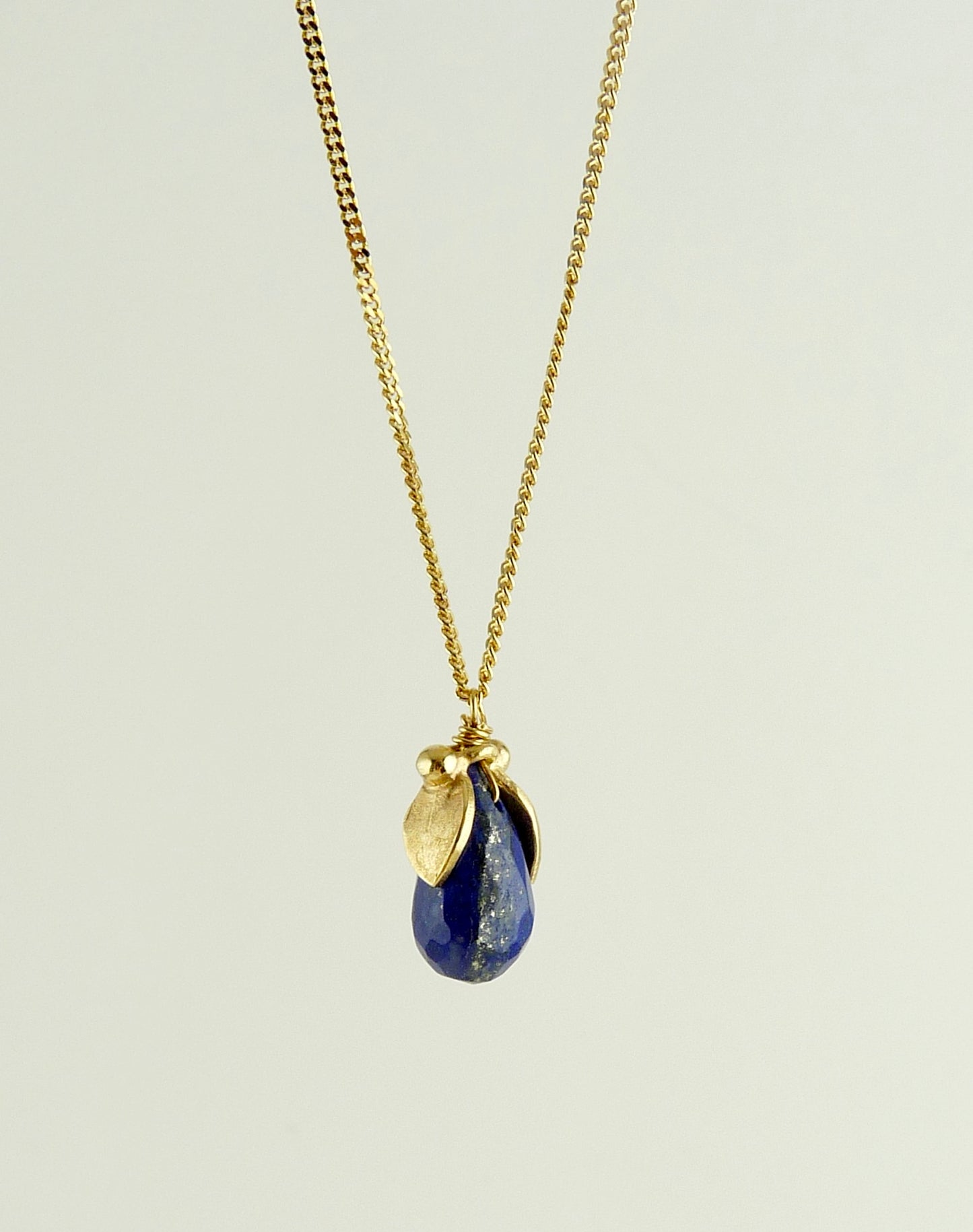 Phoebe Leaf Gemstone Pendant 18ct gold plate