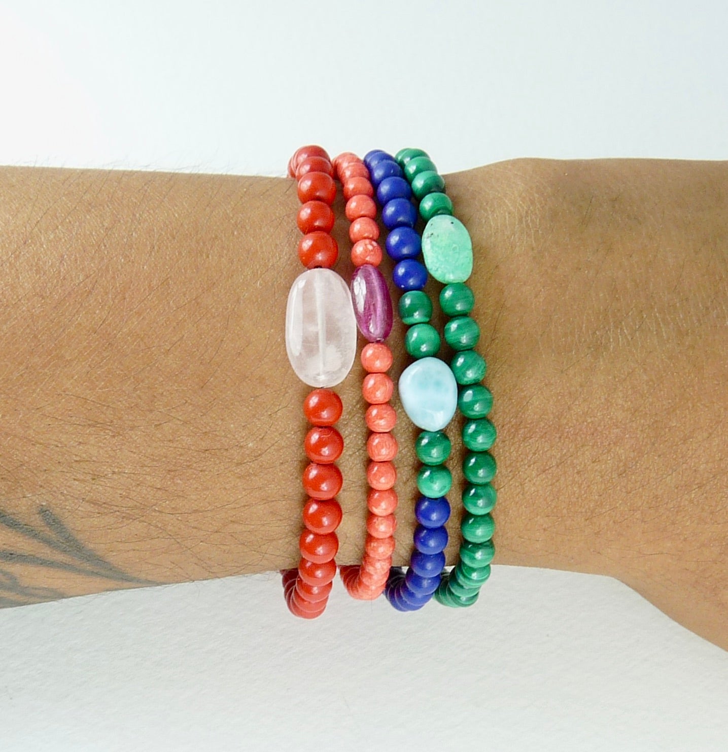 Colourful Gemstone Beaded Bracelets