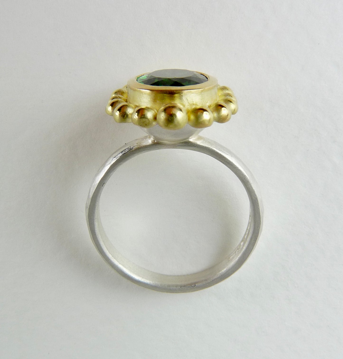 Blue Green Tourmaline Courtesan Ring