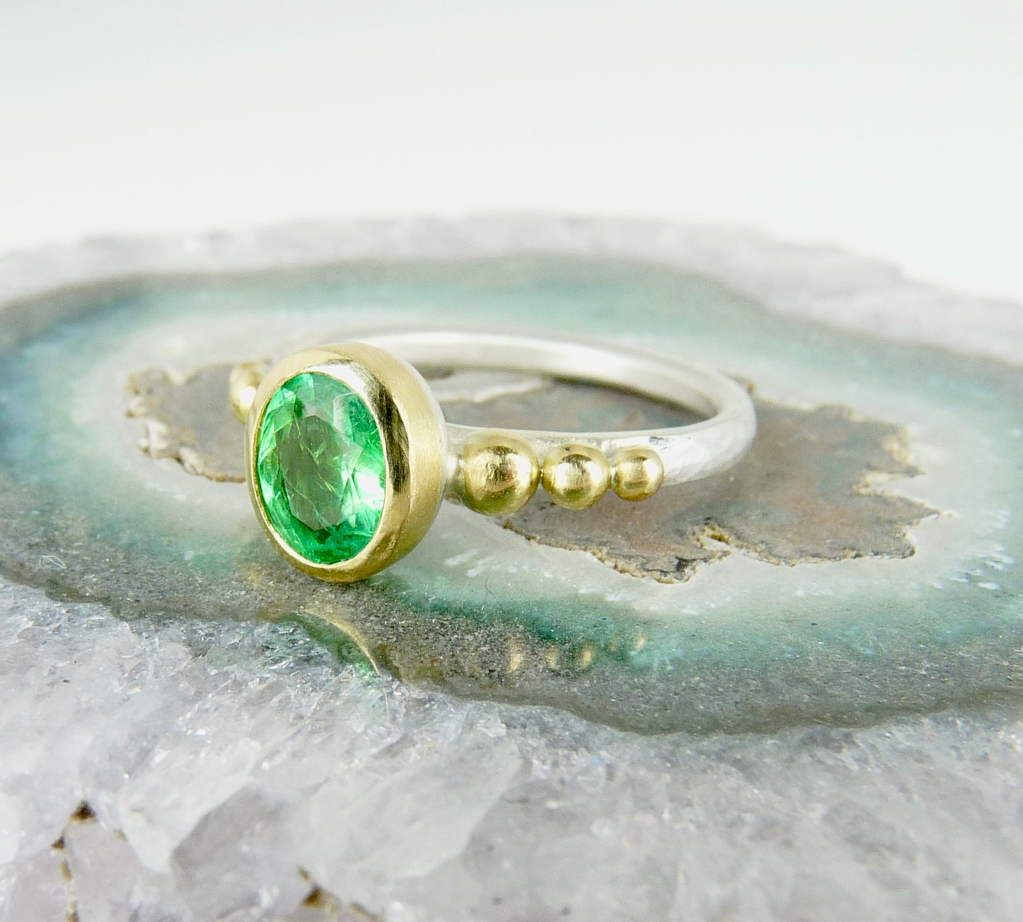 Emerald Granulation Ring