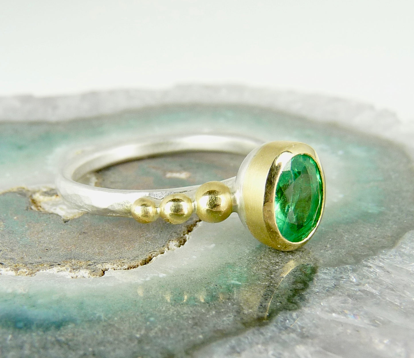 Emerald Granulation Ring