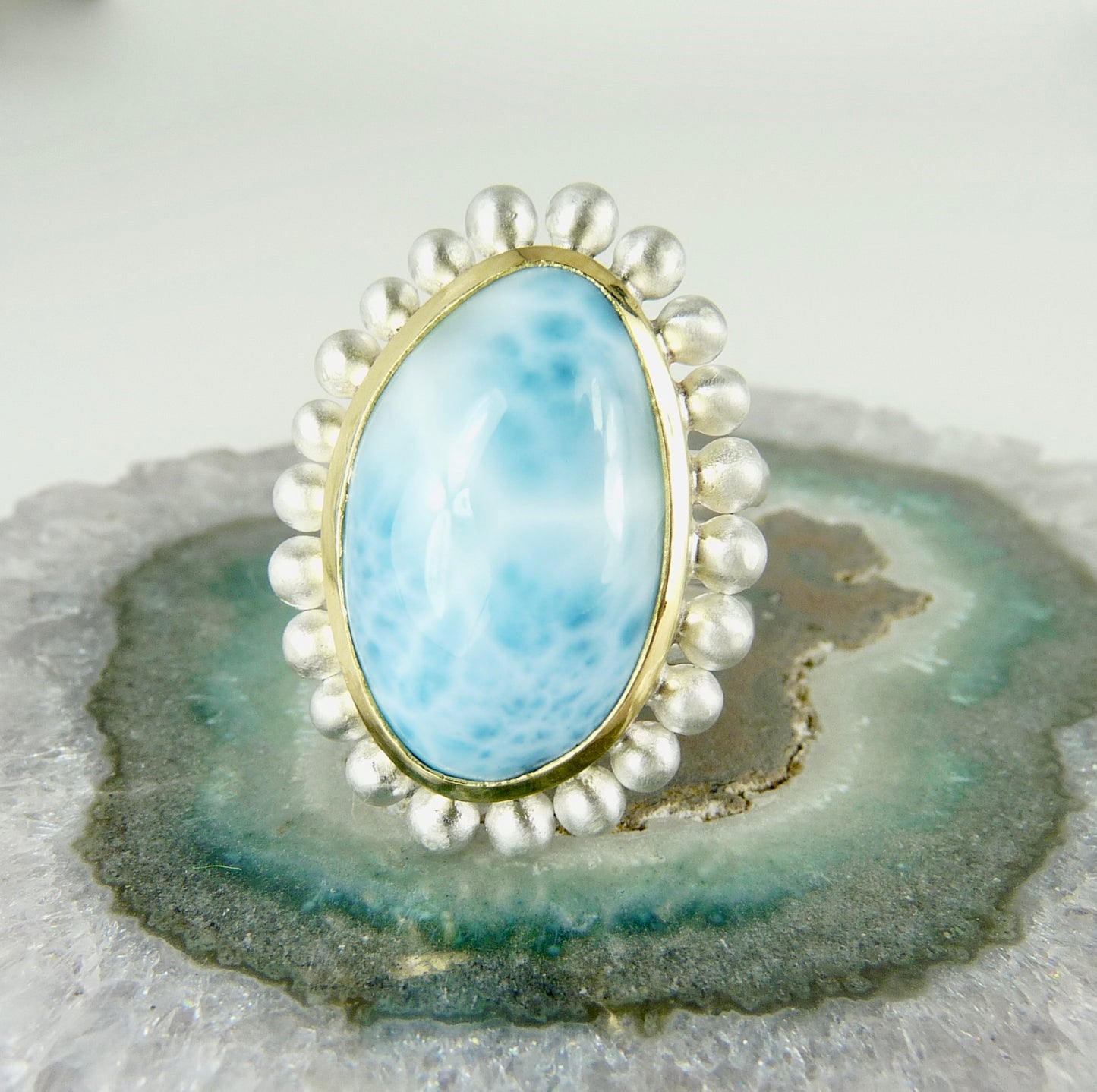 Larimar Courtesan Ring