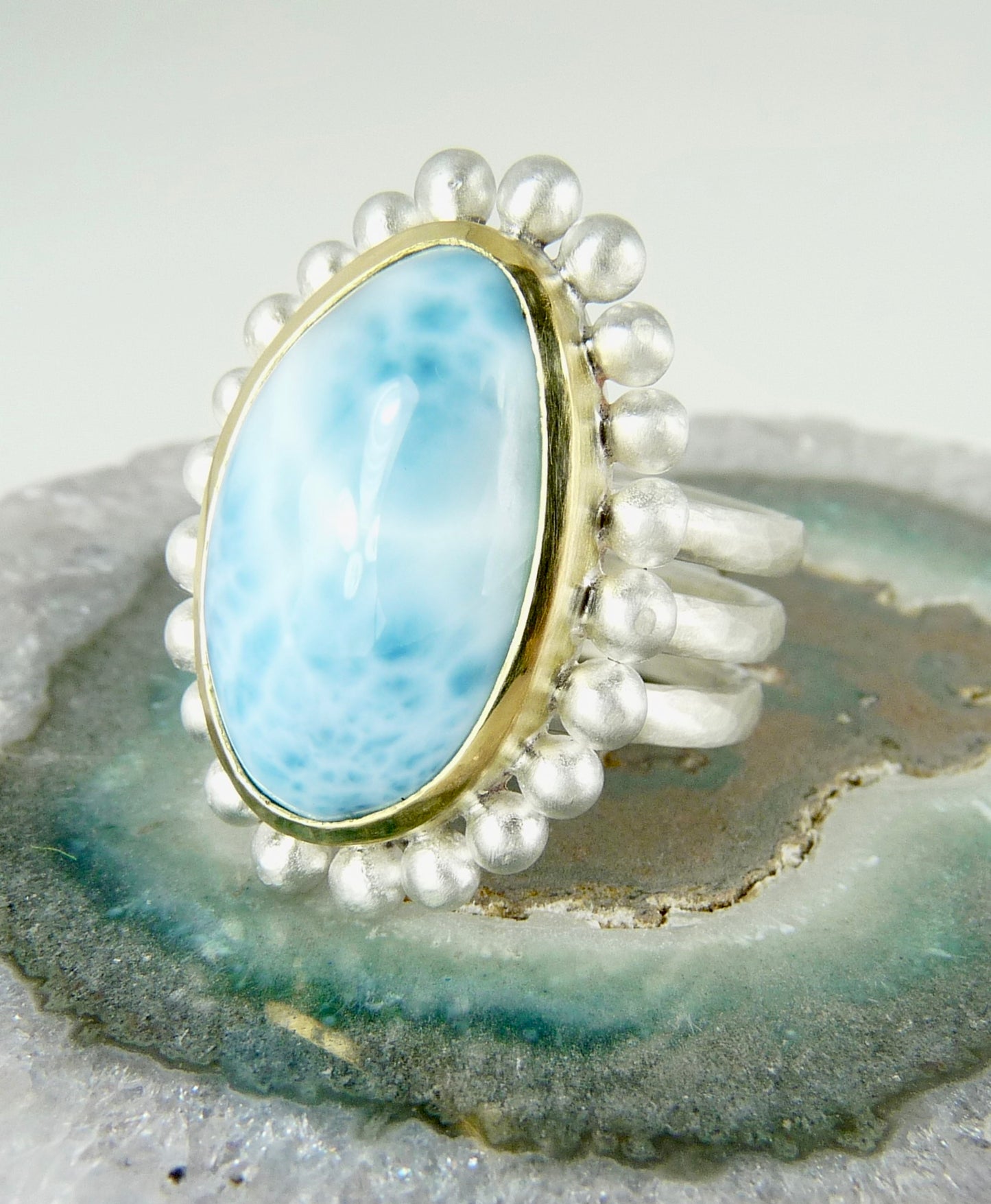 Larimar Courtesan Ring