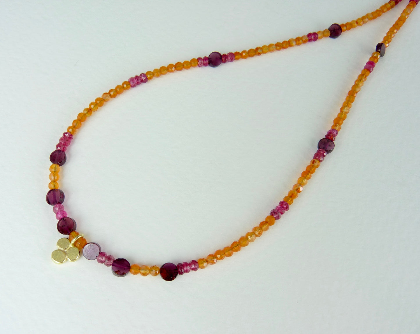 Gemstone Necklace with 18ct Gold Charm