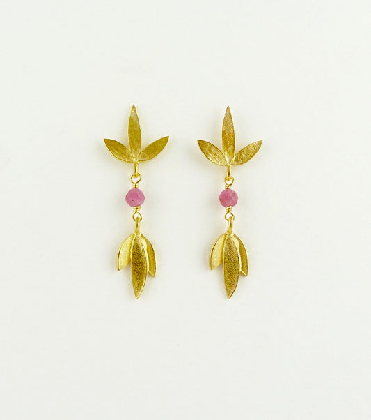 Claudia and Martha Flower Earrings with Pink Tourmaline
