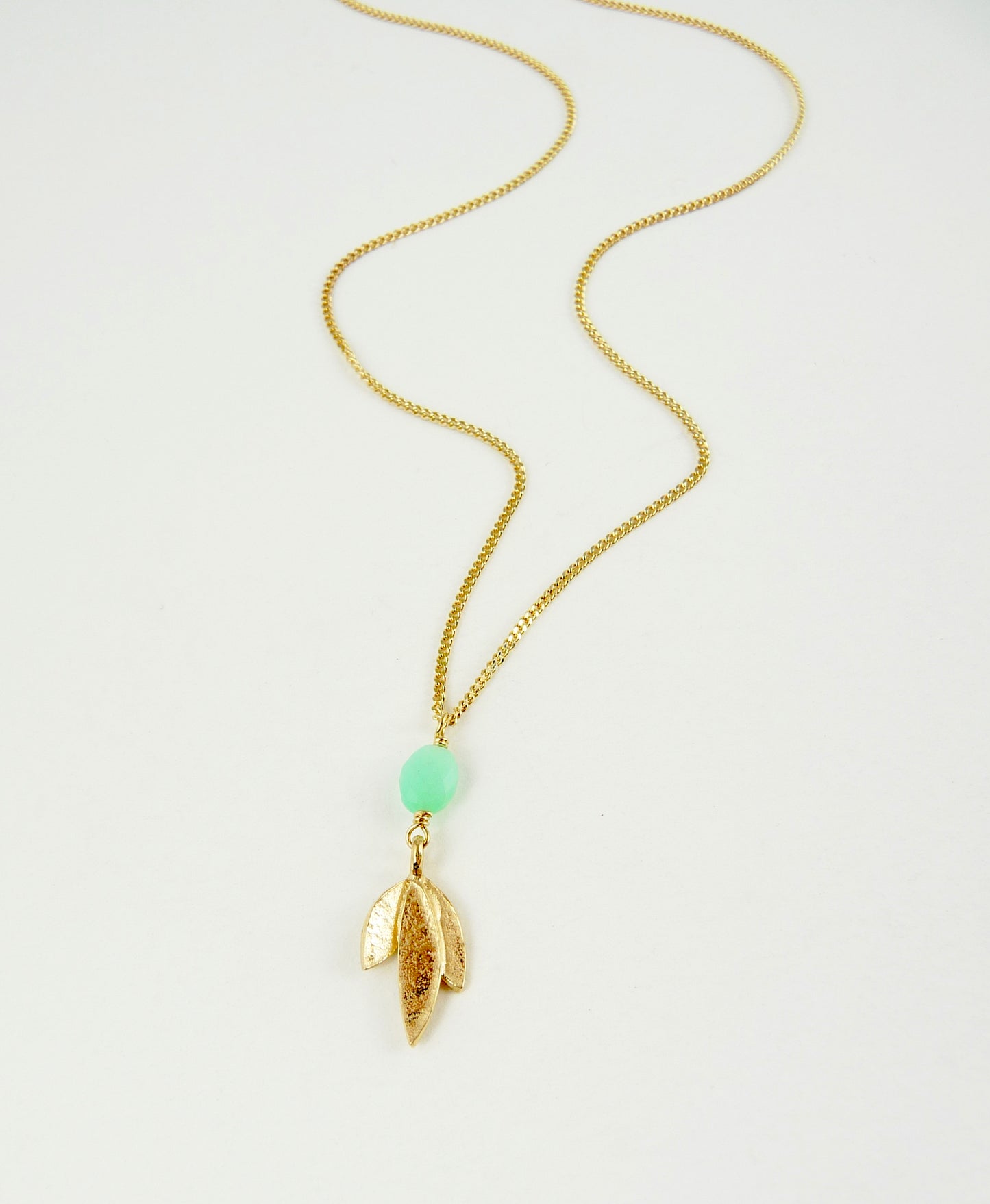 Martha Flower Necklace with Chrysoprase