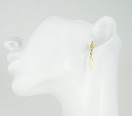 Small Madeleine Leaf earrings with Leaf Top