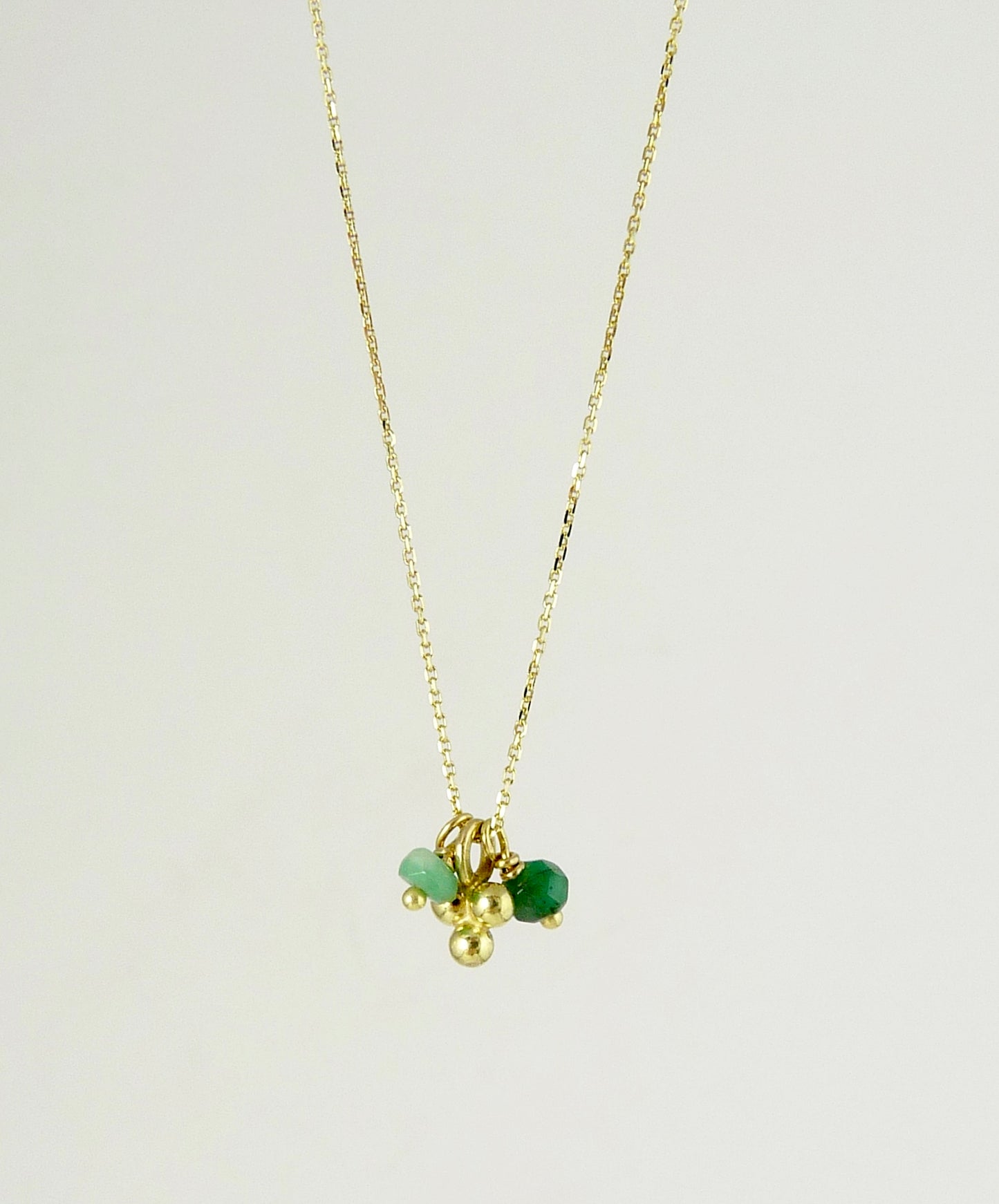Delicate Granulation Necklace with Emerald