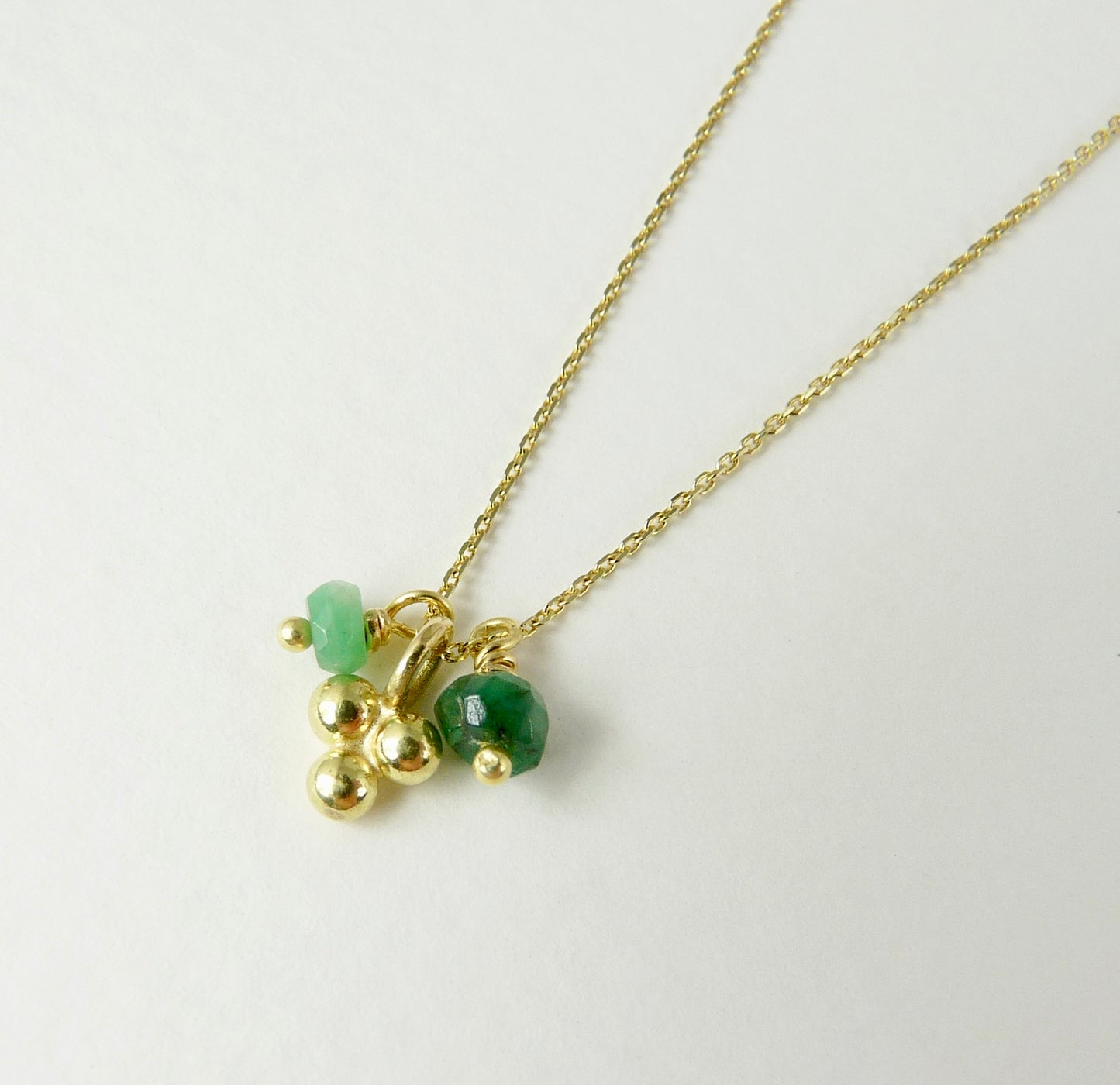 Delicate Granulation Necklace with Emerald