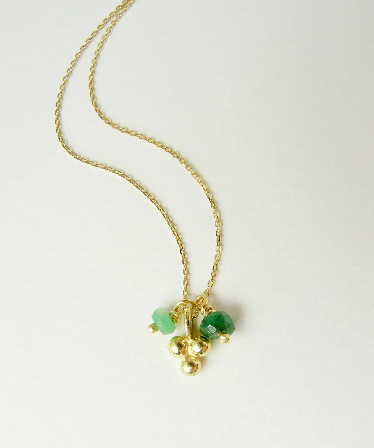 Delicate Granulation Necklace with Emerald